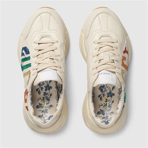 gucci bambi glitter sneakers|gucci rhyton sneakers.